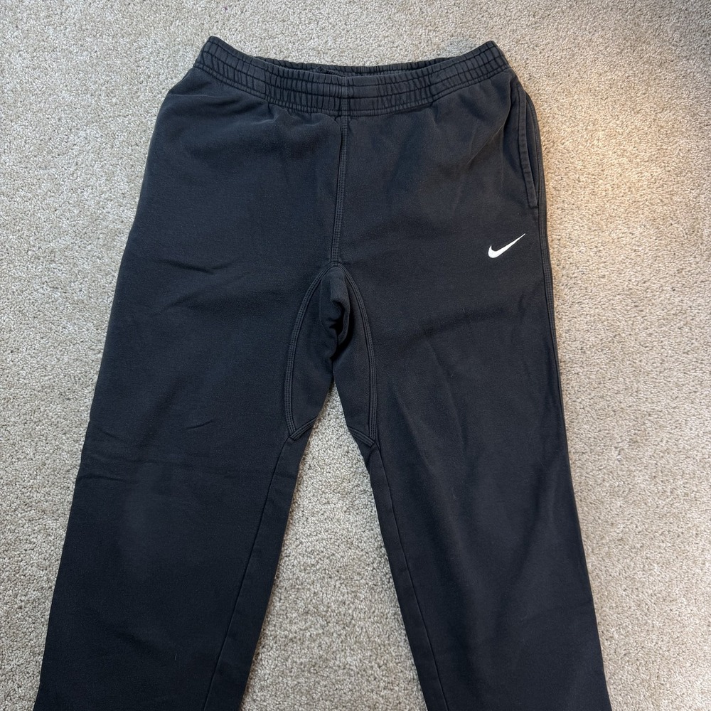 Nike Sweatpants Mens Medium Black Fleece Elastic Waist Pockets Straight Leg